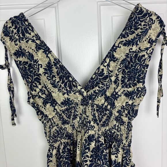 Cupshe NWT Mini V-Neck Sleeveless Paisley Smocked Waist Summer Dress - Picture 6 of 11